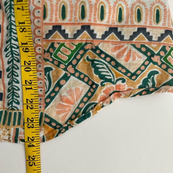 Billa77 Women's Floral and Geometric Print Women's Front Tie Top - Picture 9 of 9